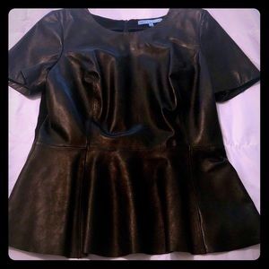 NWOT Antonio Melani  Leather Peplum Shirt